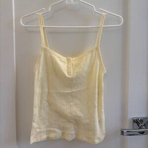 AERIE yellow pointelle PJ tank size XS NWT